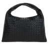 Bottega Veneta Woven Leather Hobo Handbag In Black