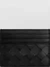 Bottega Veneta Black Card-holder With Intreccio Motif In Leather Woman In Black