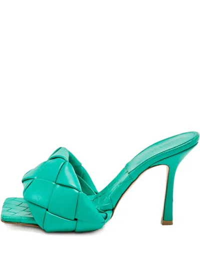 Pre-owned Bottega Veneta Woven Leather Sandals In Blue