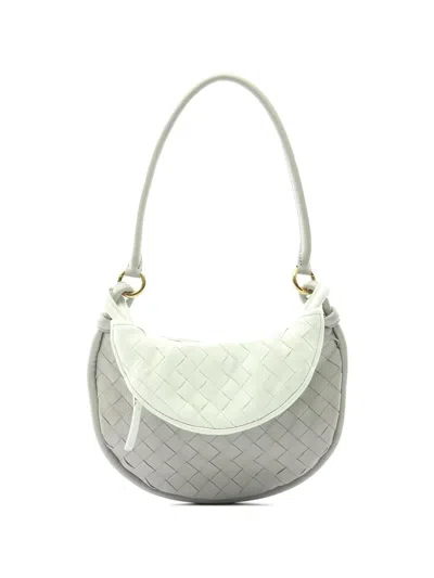 Pre-owned Bottega Veneta Woven Leather Shoulder Bag In Gray