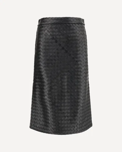 BOTTEGA VENETA WOVEN LEATHER SKIRT