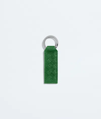 Bottega Veneta Woven Mycelium Key Ring In Shamrock