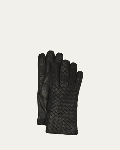 BOTTEGA VENETA WOVEN NAPPA LEATHER GLOVES