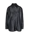 Bottega Veneta Woven Overshirt In Black