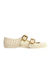 Bottega Veneta Amy Mary-jane Ballerina Tpu Weaving Effect In Nude
