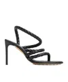 Bottega Veneta Woven Pattern High Heel Sandals In Black