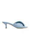 Bottega Veneta Leather Intrecciato Blink Mules 80 In Blue