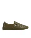 Bottega Veneta Leather Intrecciato Sawyer Slip-on Sneakers In Mud