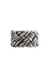 Bottega Veneta Woven Pattern Ring In Black