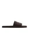 Bottega Veneta Woven Pattern Sandals In Dark Chocolate