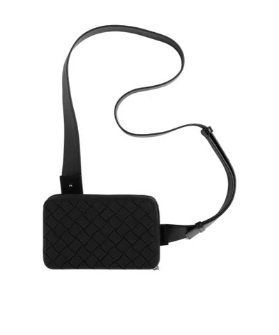 Bottega Veneta Woven Pattern Satchel In Black