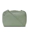 Bottega Veneta Woven Pattern Shoulder Bag In Green