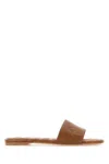Bottega Veneta Amy Intreccio Leather Flat Sandals In New Cognac