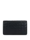 Bottega Veneta Quilted Rectangular Purse And Cardholder Slot In Black