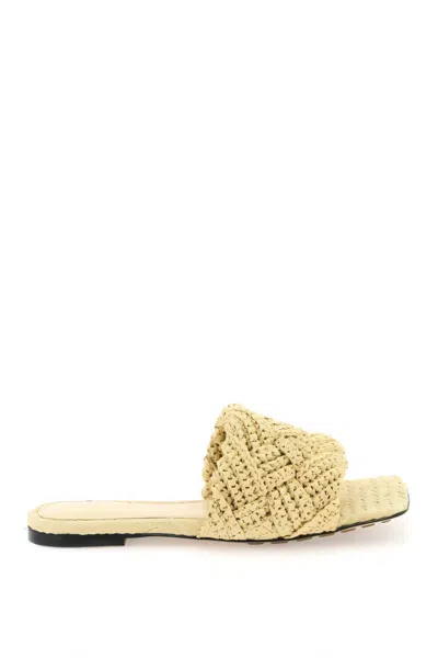 Bottega Veneta Intrecciato Raffia Leather Sandals In Beige