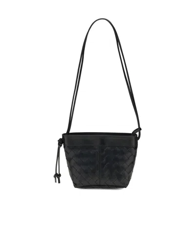 Bottega Veneta Woven Shoulder Bag In Black
