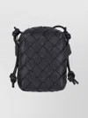 Bottega Veneta Woven Shoulder Bag Adjustable Strap In Black