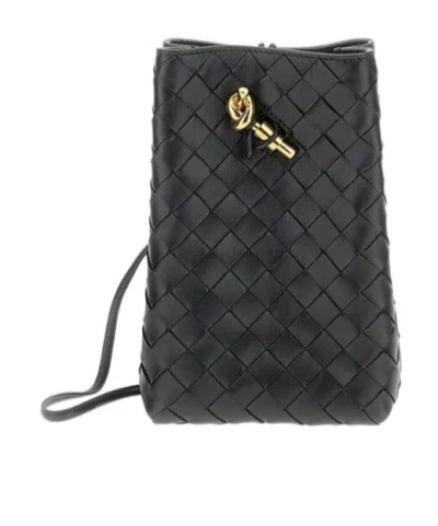 Bottega Veneta Woven Shoulder Bag In Black