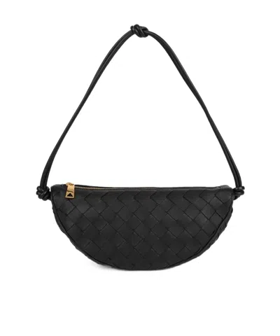 Bottega Veneta Woven Shoulder Bag In Black