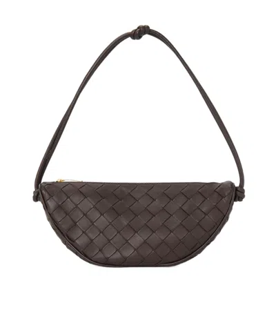 Bottega Veneta Woven Shoulder Bag In Gray