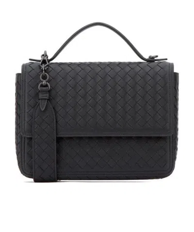Bottega Veneta Woven Shoulder Bag In Black