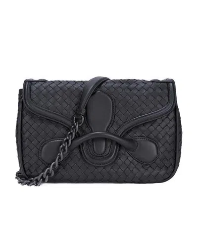 Bottega Veneta Woven Shoulder Bag In Black
