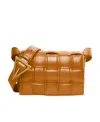 Bottega Veneta Mini Padded Cassette Intrecciato Leather Crossbody Bag In Brown