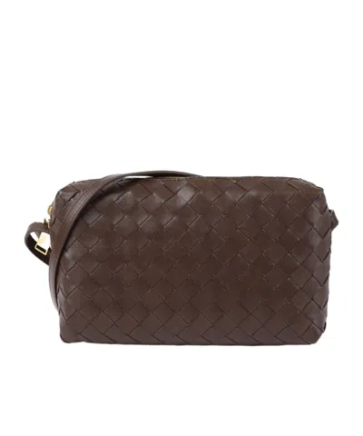 Bottega Veneta Woven Shoulder Bag In Brown