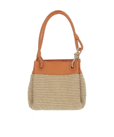 Bottega Veneta Woven Shoulder Bag In Nude