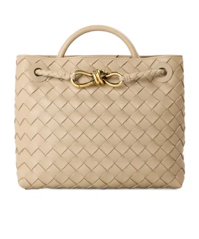 Bottega Veneta Woven Shoulder Bag In Nude