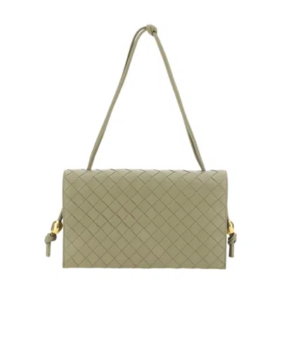 Bottega Veneta Woven Shoulder Bag In Taupe