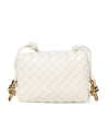 Bottega Veneta Womens White Candy Loop Micro Intrecciato Leather Cross-body Bag In White