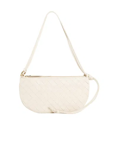 Bottega Veneta Woven Shoulder Bag In White