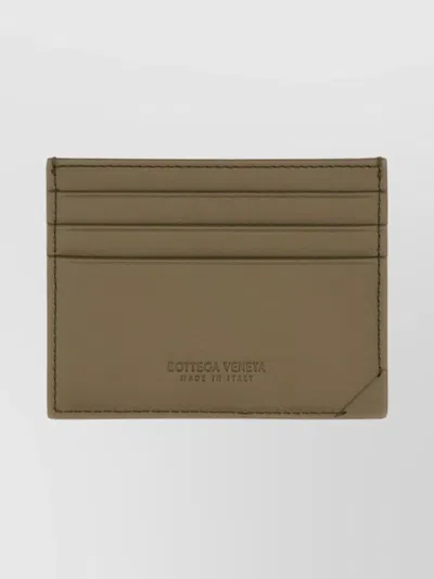 Bottega Veneta Woven Stamp Quilted Card Holder In Brown