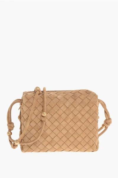 Bottega Veneta Woven Suede Crossbody Bag