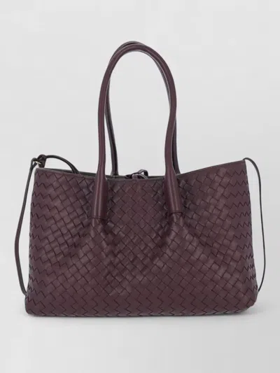 Bottega Veneta Woven Suede Dual Tone Top Handle Tote