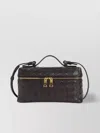 Bottega Veneta Black Vanity Case With Intrecciato Motiv In Leather Woman