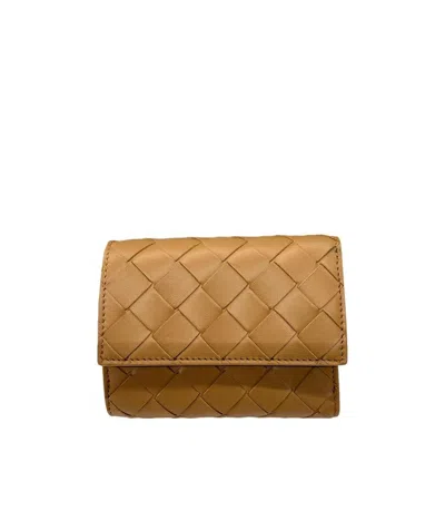 Bottega Veneta Woven Wallet In Brown