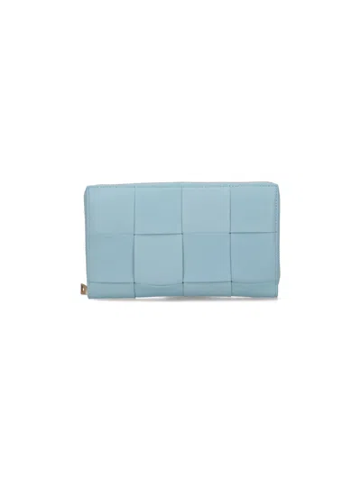 Bottega Veneta Woven Wallet In Light Blue