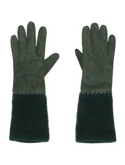 Pre-owned Bottega Veneta Woven Winter Gloves In Green