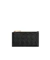 Bottega Veneta Black Cardwallet With Zip And Intrecciato Motif In Leather Woman In Black