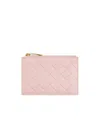 Bottega Veneta Woven Zipper Card Bag In Pink