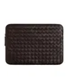 Bottega Veneta Intrecciato Leather Getaway Documents Case In Black