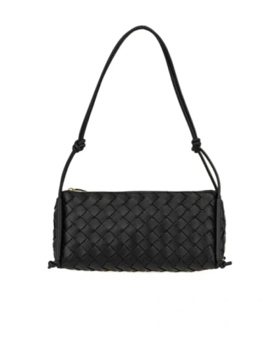 Bottega Veneta Woven Zipper Shoulder Bag In Black