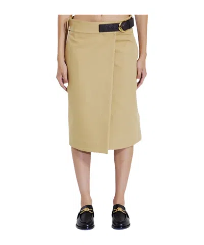 BOTTEGA VENETA BOTTEGA VENETA REGULAR FIT WRAP MIDI SKIRT