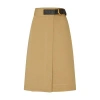 Bottega Veneta Wrap Midi Skirt With Leather Belt In Beige