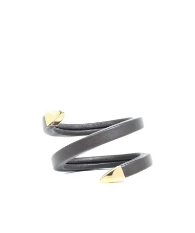 Bottega Veneta Wrapped Cuff Bracelet In Black