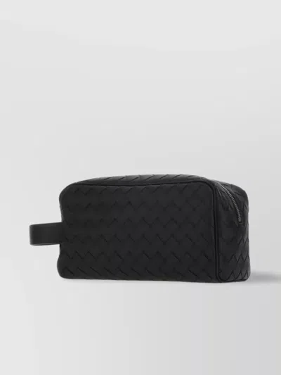 Bottega Veneta Wrist Strap Quilted Leather Clutch In Black