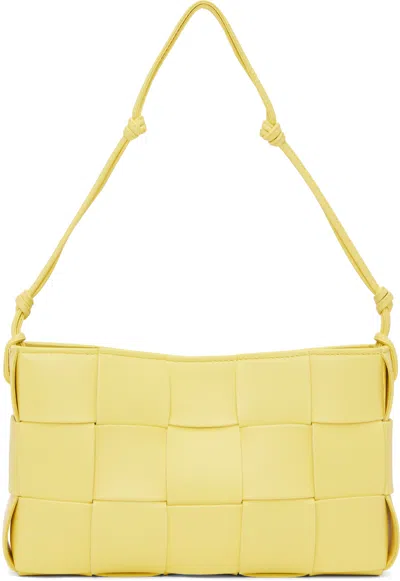 Bottega Veneta Yellow Cassette Shoulder Bag In 7421 Sherbert Silver