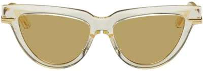 BOTTEGA VENETA YELLOW CAT-EYE SUNGLASSES